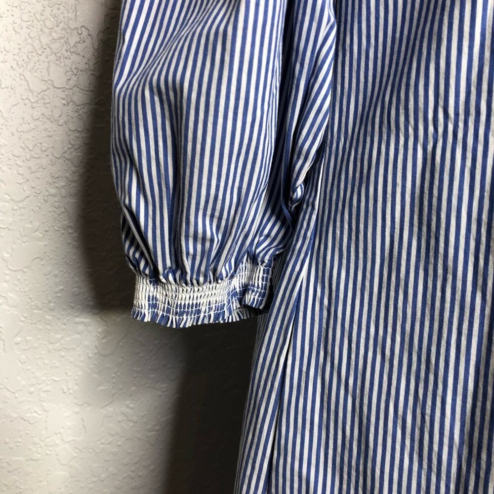 Trina Turk Neville Blue White Striped Off Shoulder Dress Size Small View 5